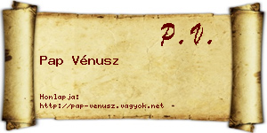 Pap Vénusz névjegykártya